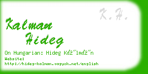 kalman hideg business card